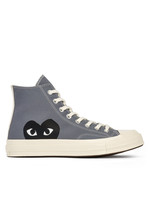 COMME DES GARÇONS PLAY X CONVERSE Grey High Tops with Black Heart