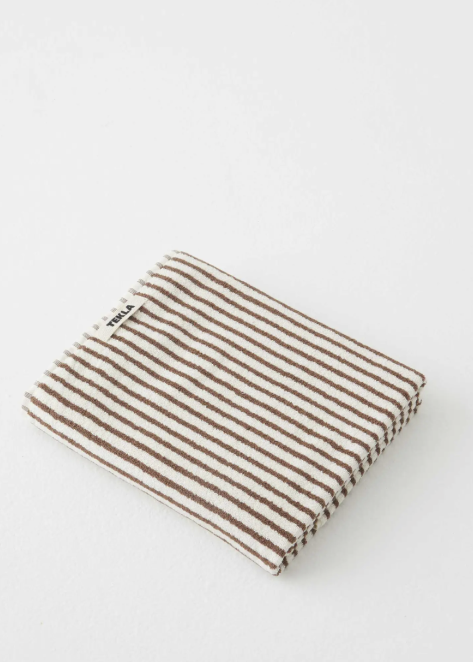 TEKLA Organic Bath Towel in Brown Stripe
