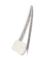 KARA Crystal Fringe Camera Bag in White