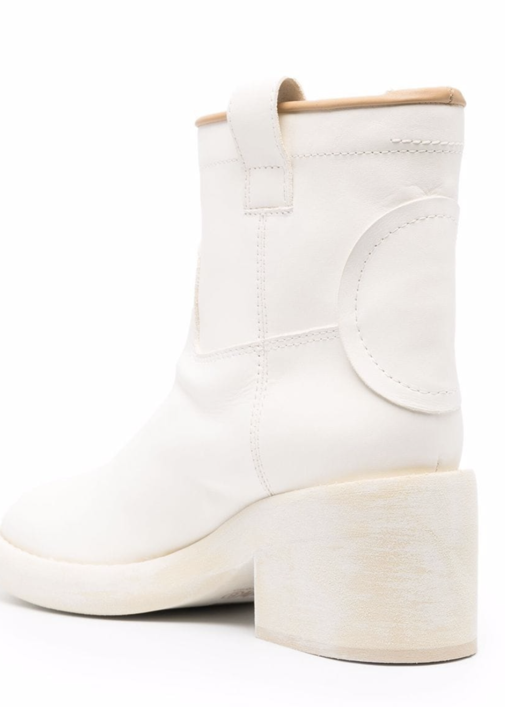 MM6 MAISON MARGIELA Biker Boot in White Painted Leather
