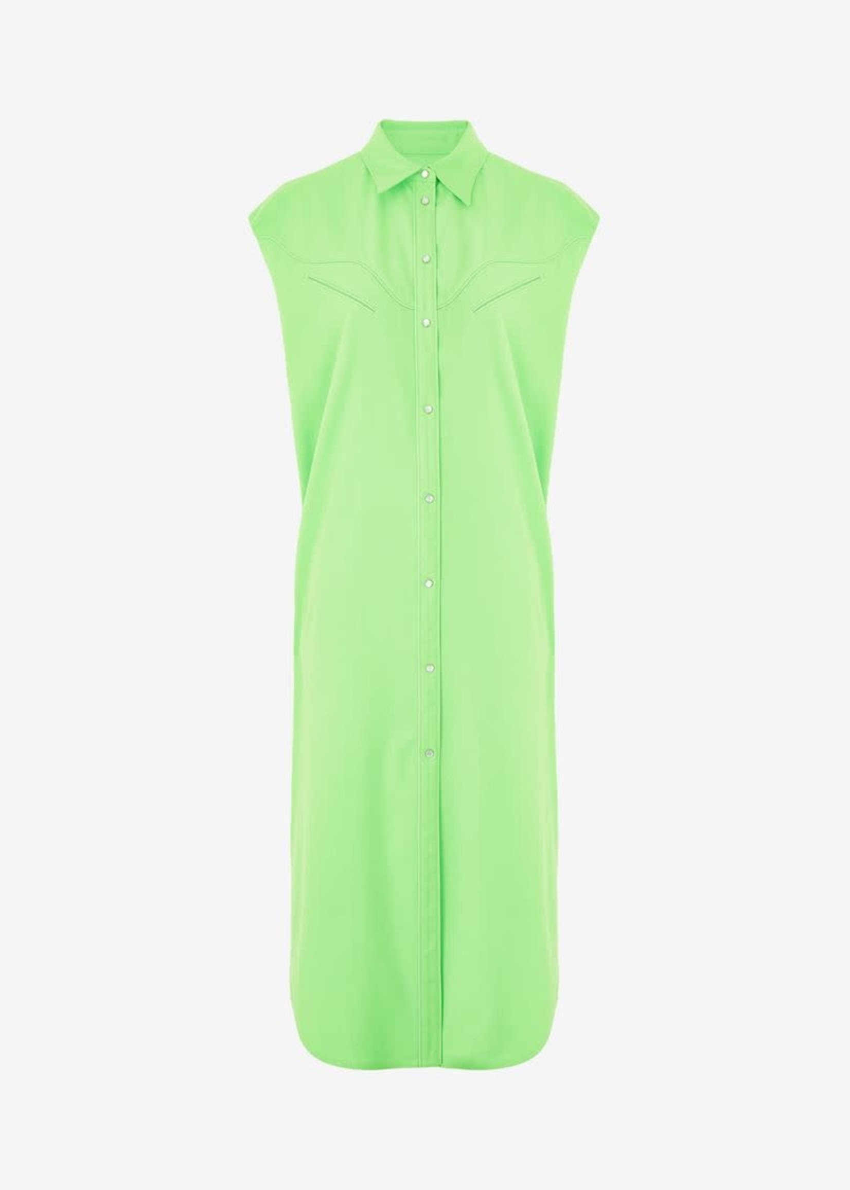 MM6 MAISON MARGIELA Neon Green Western Sleeveless Shirt Dress