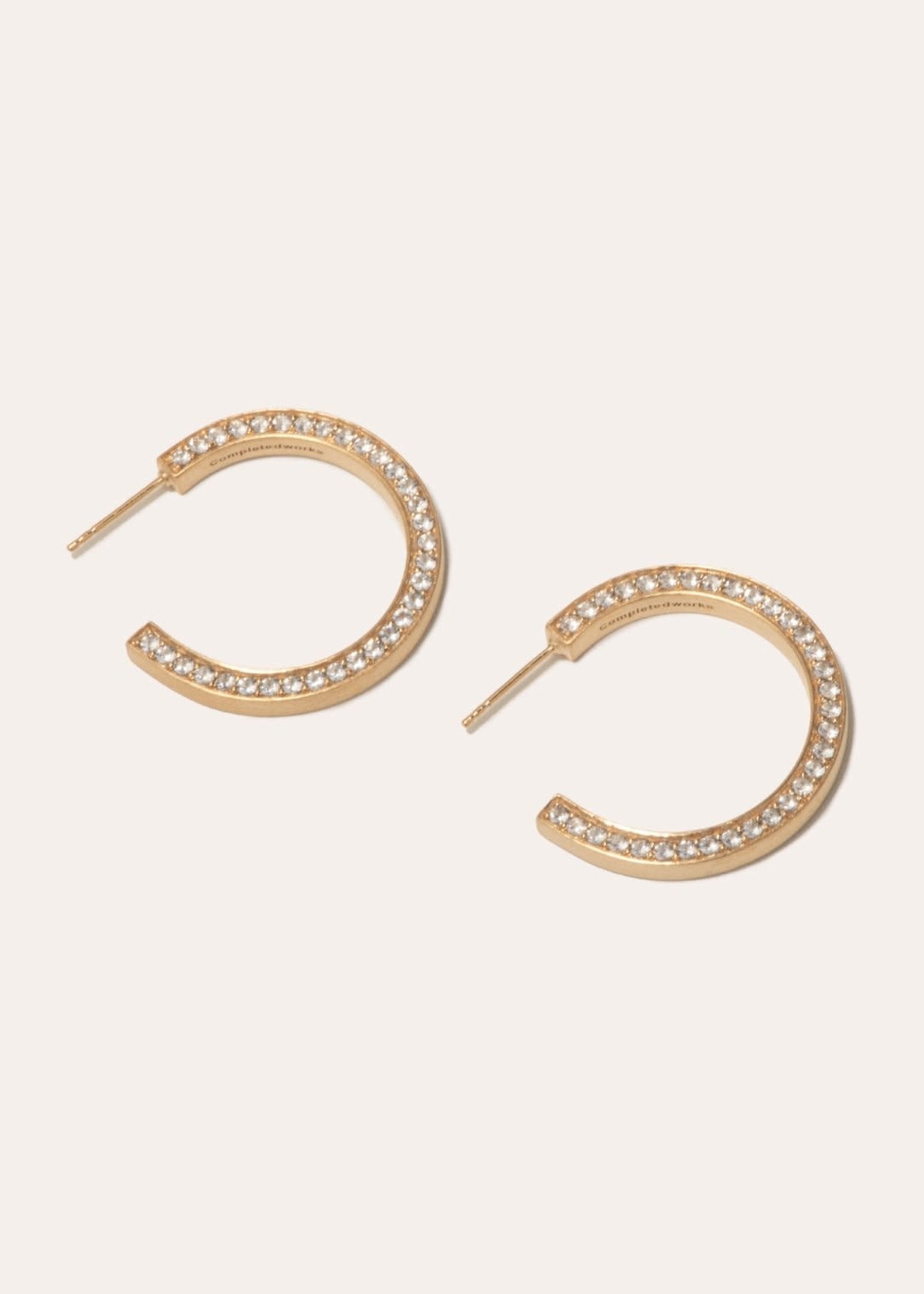 Completedworks C12 Hoop Earrings Gold Vermeil White Topaz