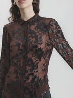 Rachel Comey Thyme Sequin Shirt in Brown and Black