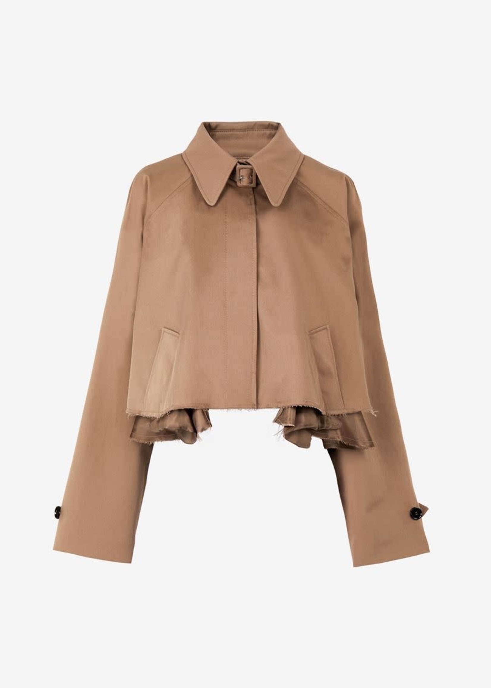 MM6 MAISON MARGIELA Cut Off Cropped Trench Coat in Brown