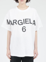 MM6 MAISON MARGIELA Genderless Logo T-shirt in White Poplin
