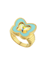 July Child The Y2K Butterfly Ring in Blue and Gold