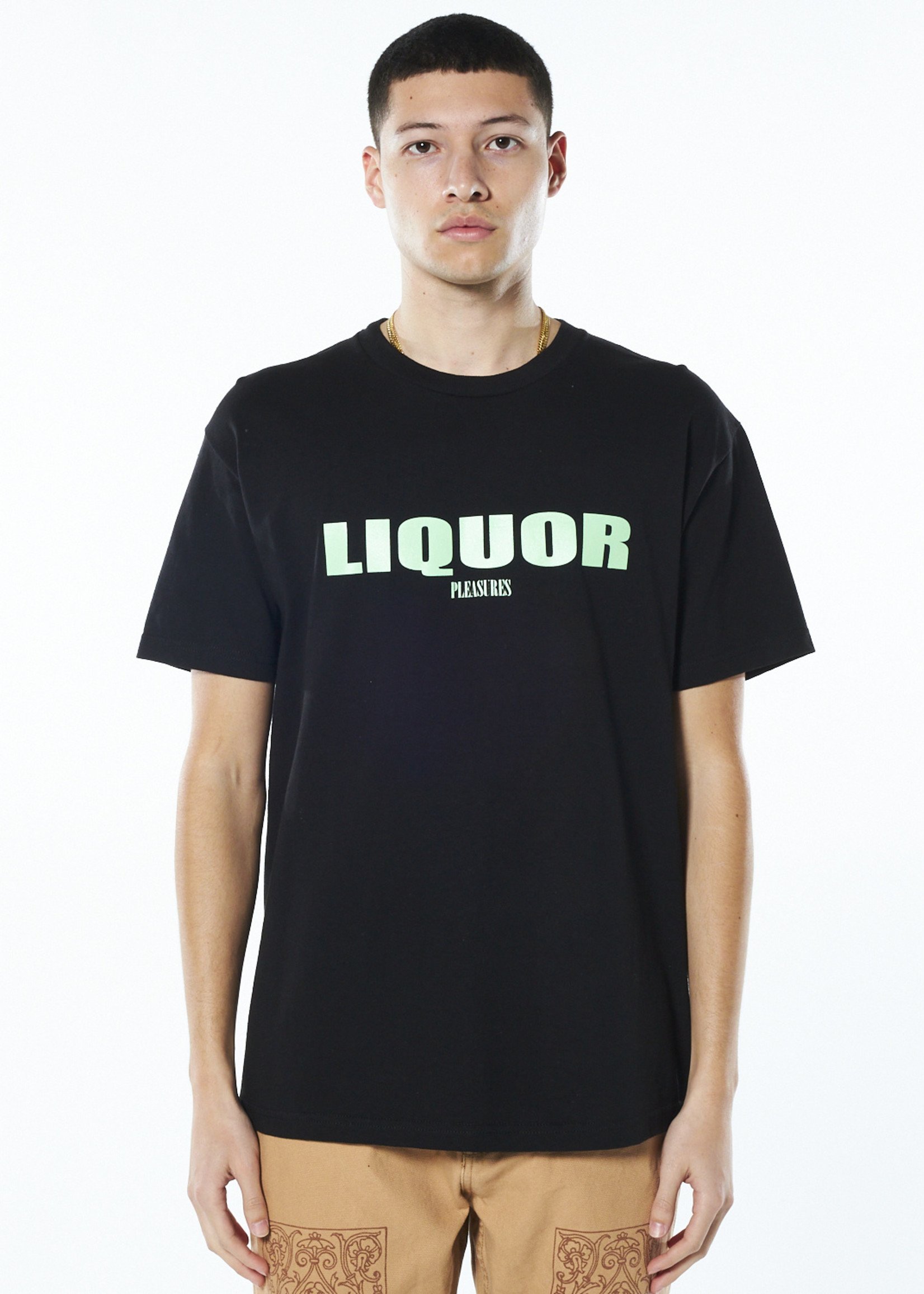 PLEASURES Liquor T-shirt in Black