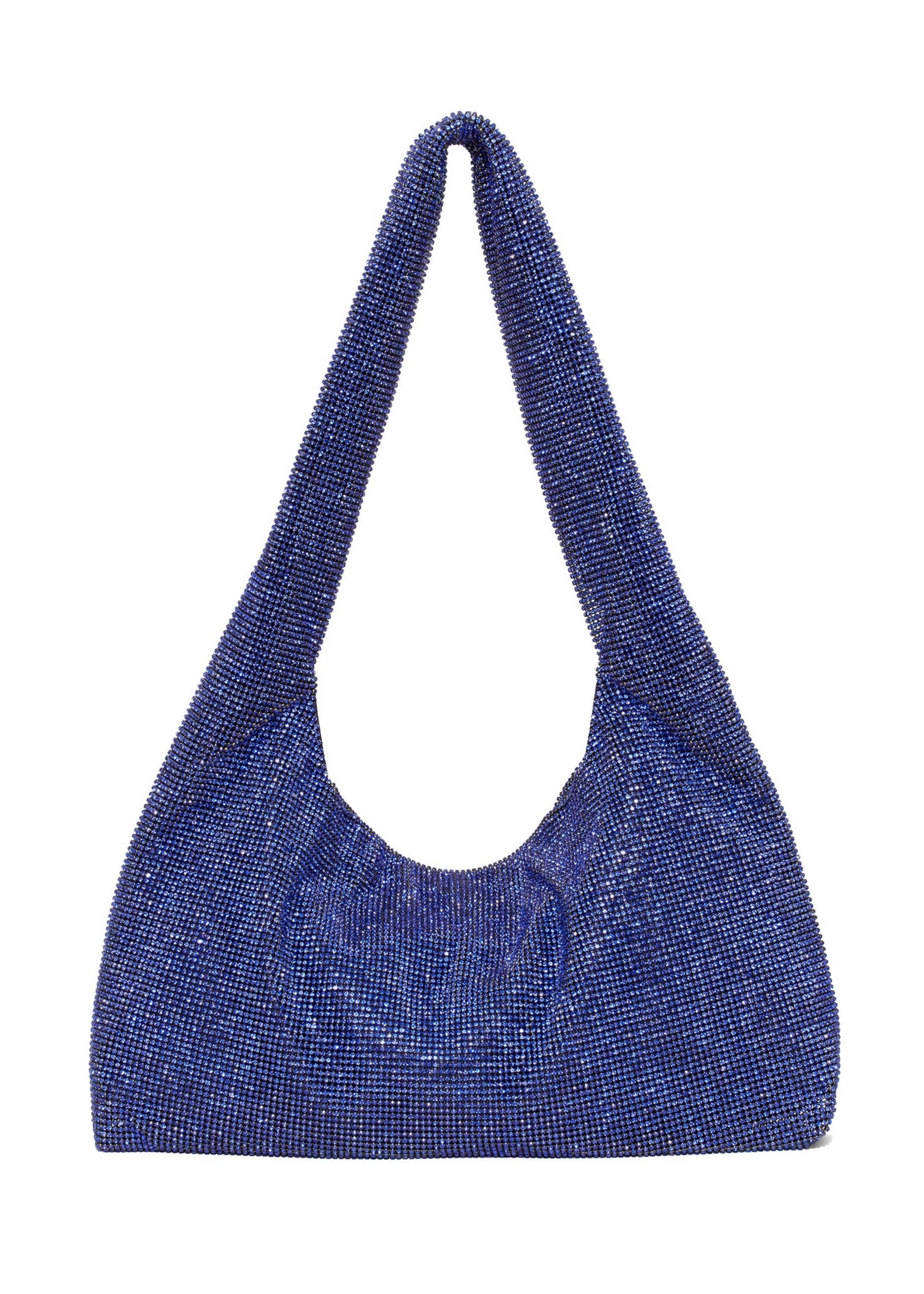 KARA Crystal Mesh Armpit Bag in Sapphire