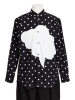 COMME des GARÇONS SHIRT Polka Dot Button Up Shirt with Inset white Bubble