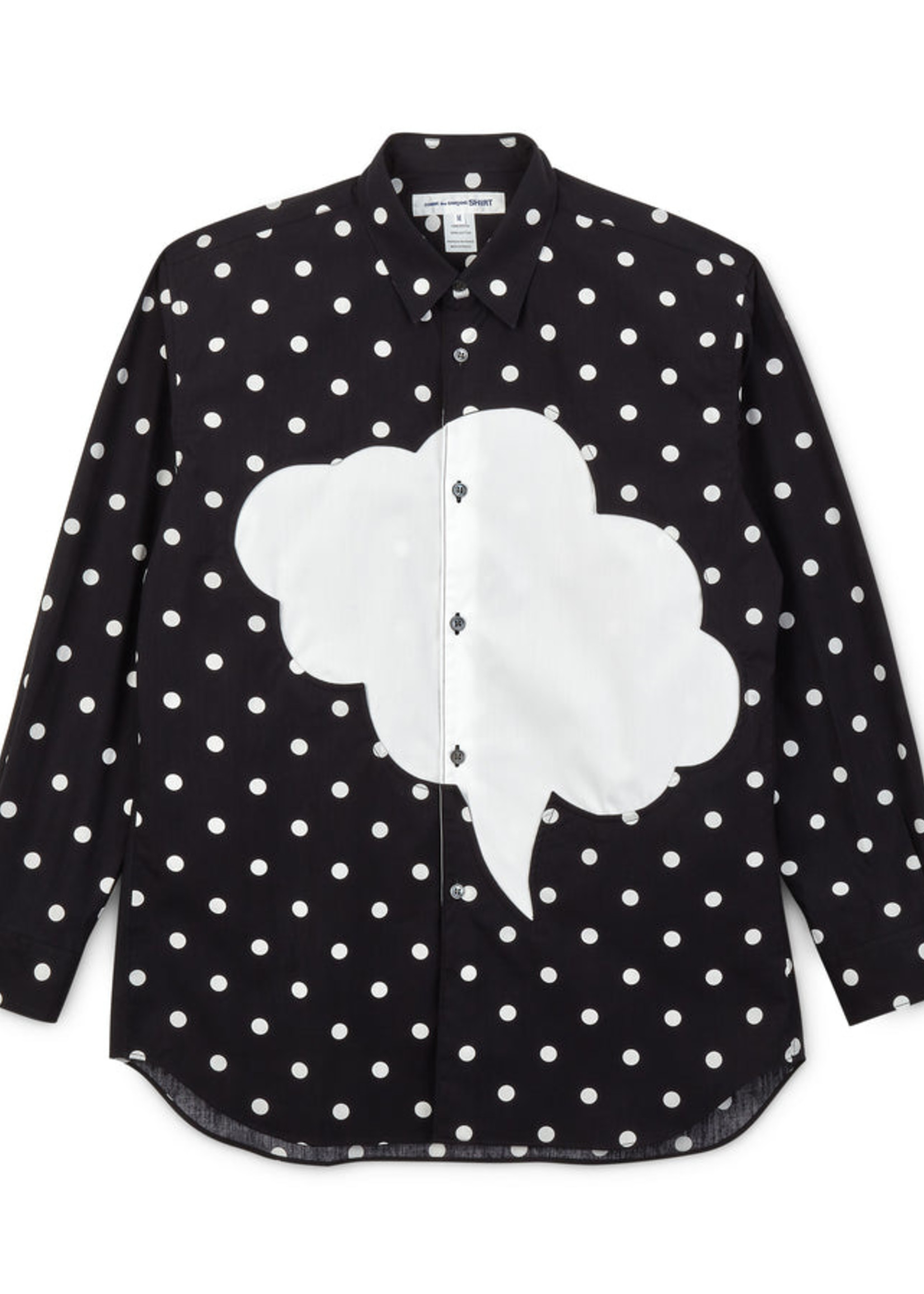 COMME des GARÇONS SHIRT Polka Dot Button Up Shirt with Inset white Bubble