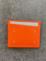 Maison Margiela 5 Card Holder in Bright Orange Leather
