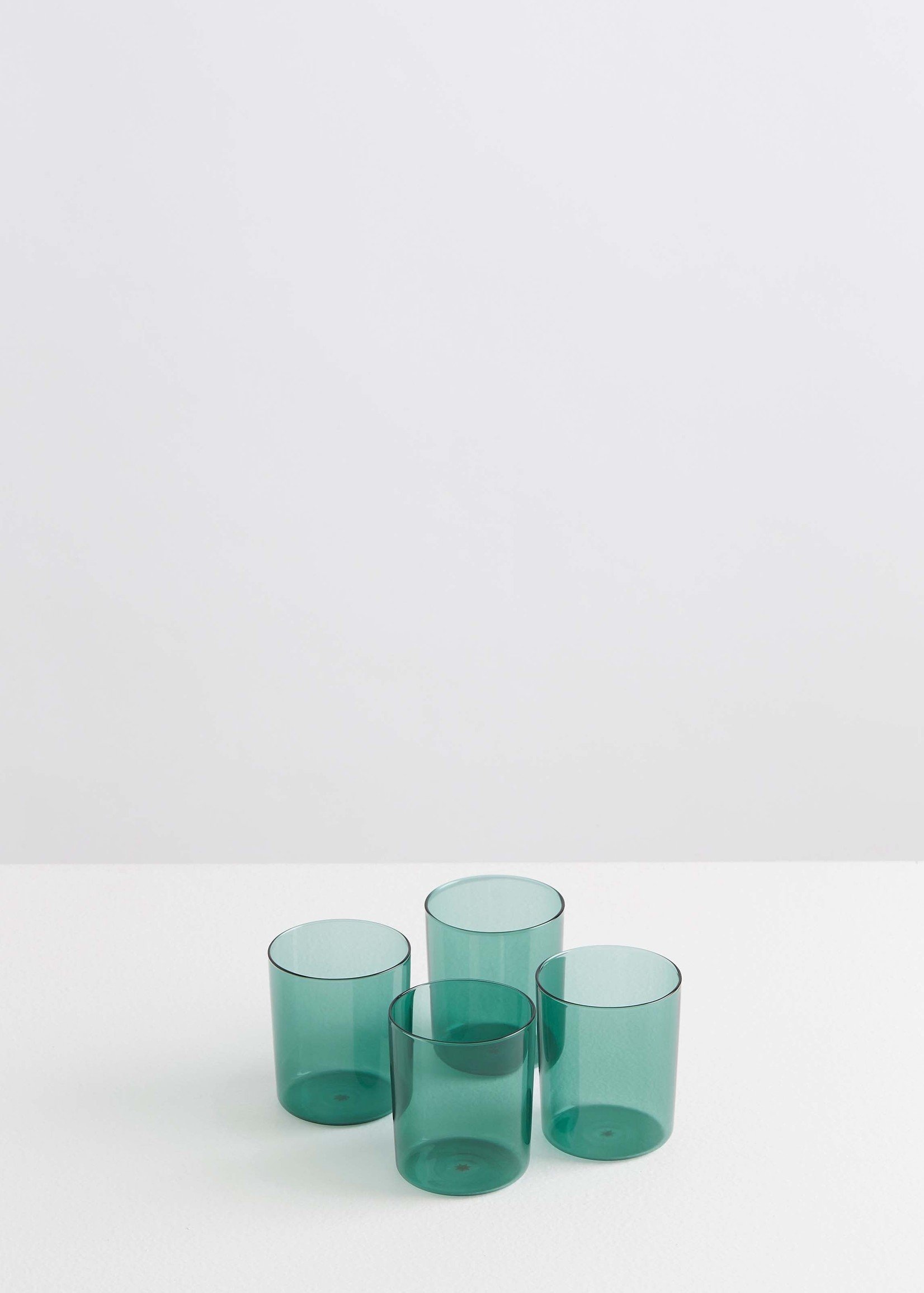 MAISON BALZAC Set of 4 Drinking Glasses in Teal