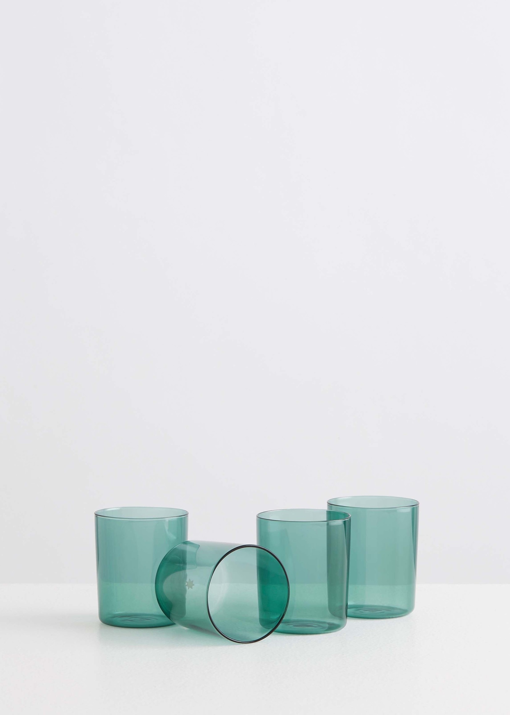 MAISON BALZAC Set of 4 Drinking Glasses in Teal