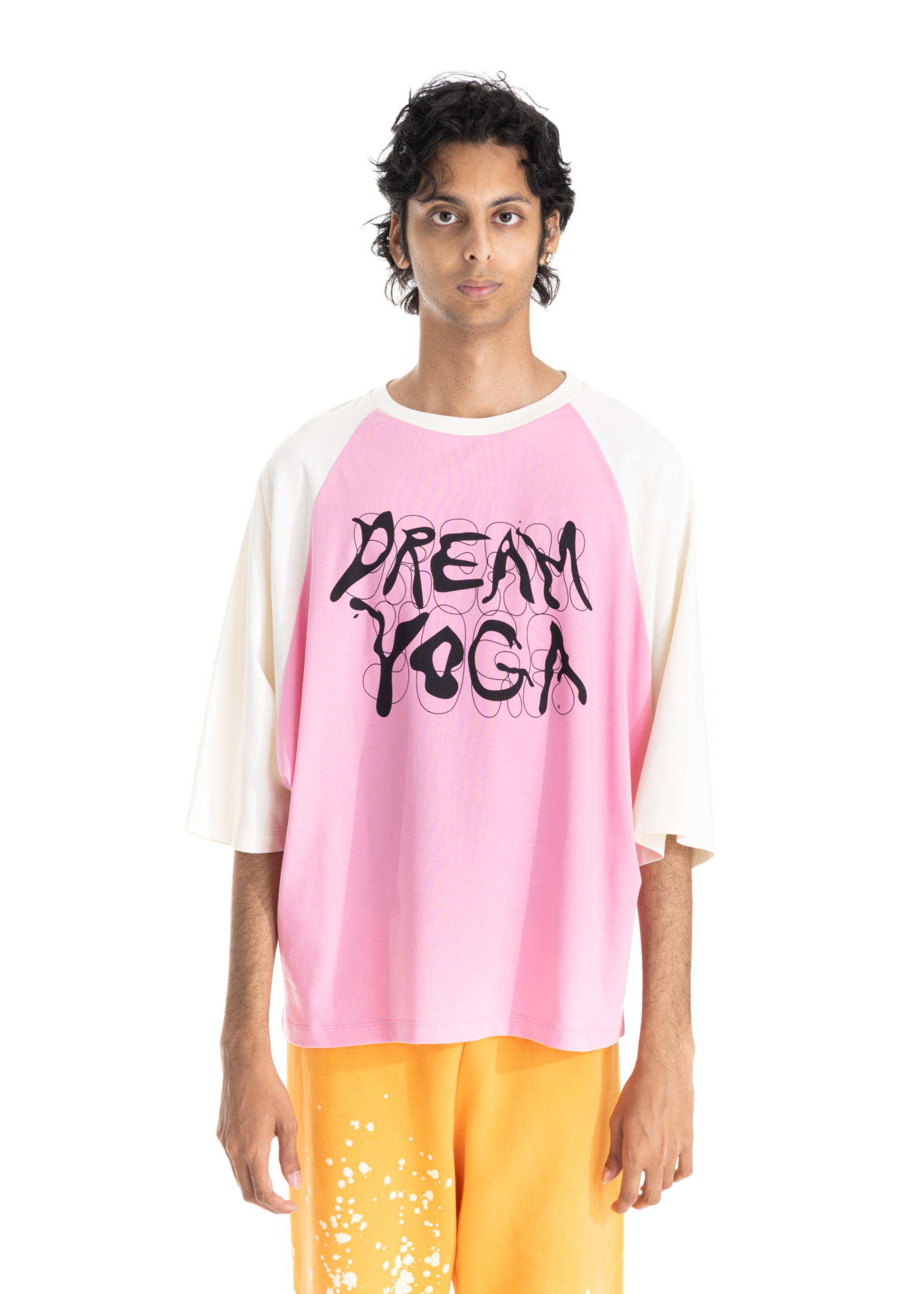LIBERAL YOUTH MINISTRY Dream Yoga Oversized T-shirt in Pink and White