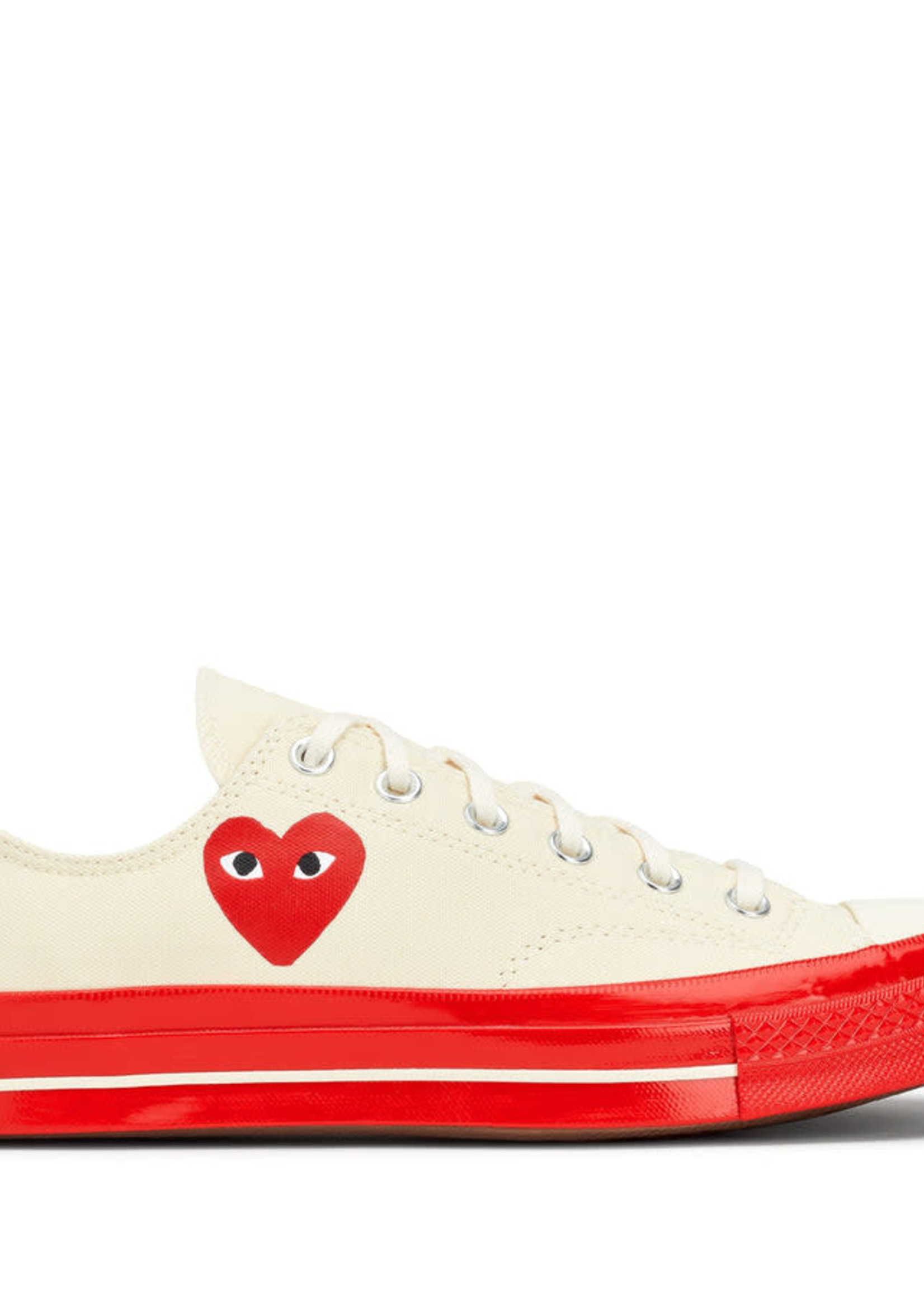 jueves Jirafa Económico Comme des Garçons PLAY Converse Low Top White and Red - NOW OR NEVER