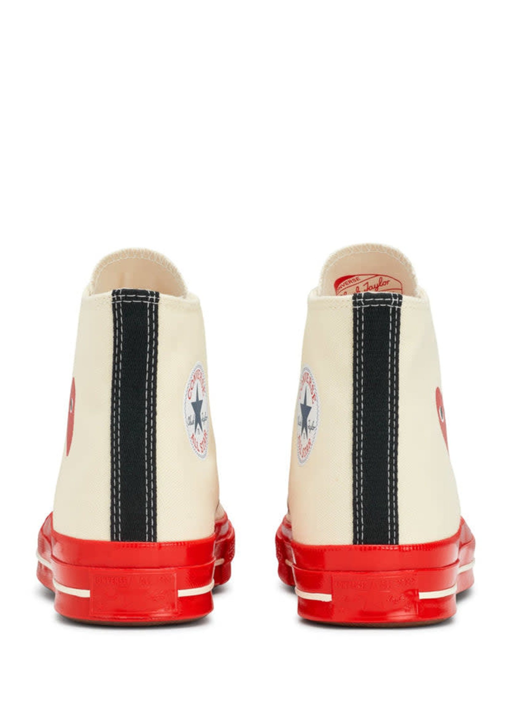 COMME des GARÇONS PLAY Converse High Top White and Red