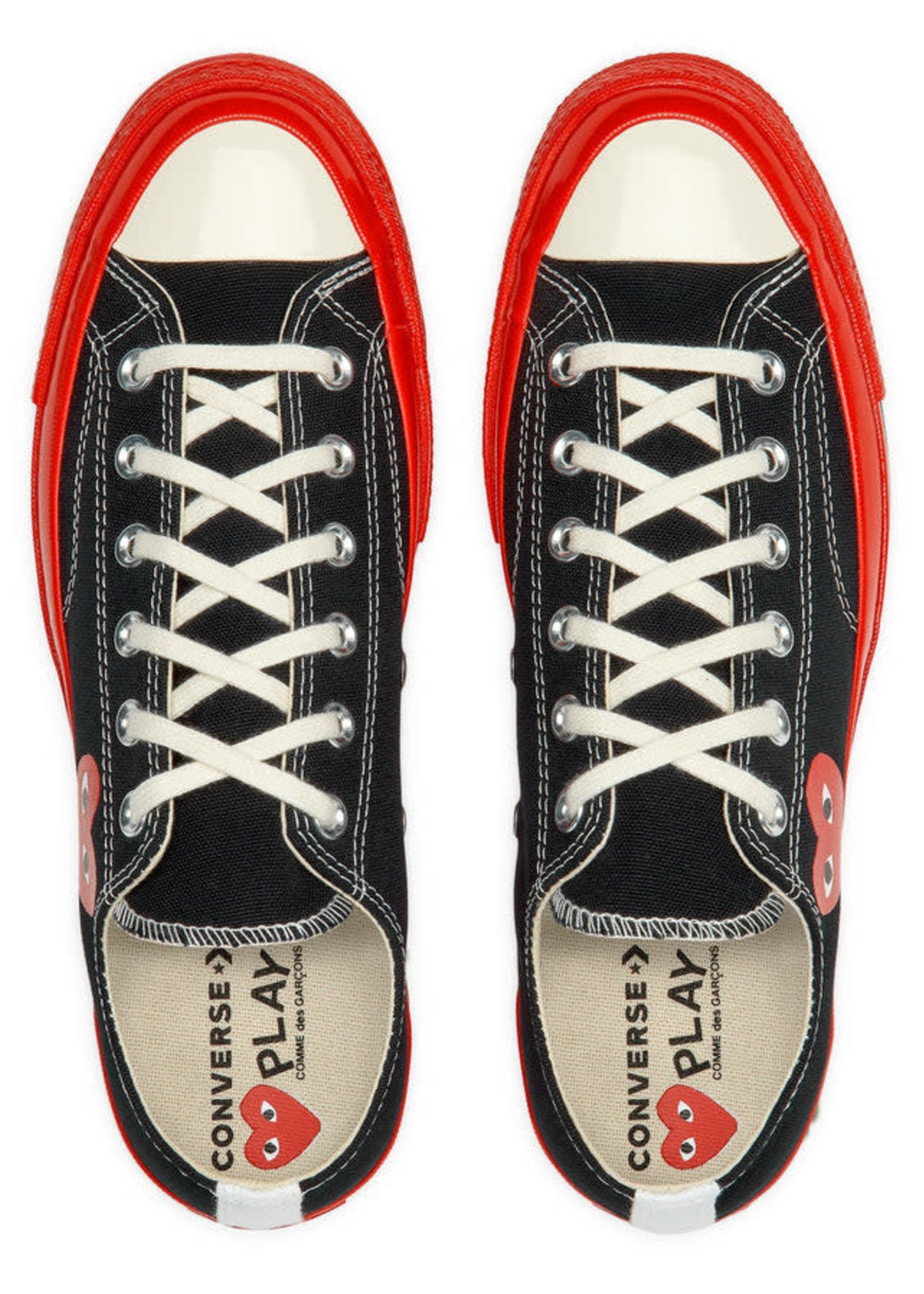COMME des GARÇONS PLAY Converse Low Top Black and Red