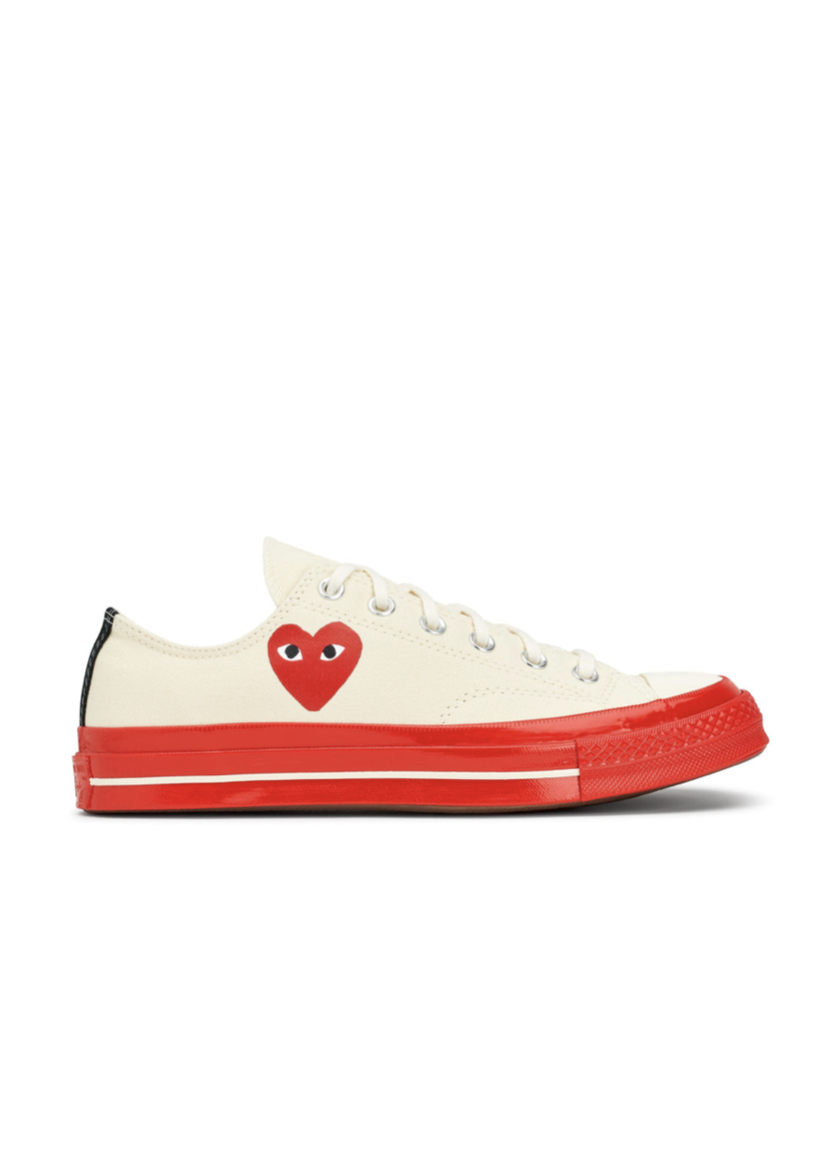 Cruel Entretenimiento Barrio bajo Comme des Garçons PLAY Converse Low Top White and Red - NOW OR NEVER