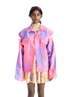 LIBERAL YOUTH MINISTRY Sunset Hand Painted Jacket in Pink