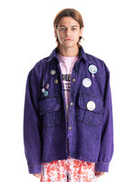 LIBERAL YOUTH MINISTRY Acid Washed Oversized Denim Shirt in Purple
