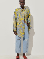 Rachel Comey Isa Shirt in Blue and Yellow Snake Print