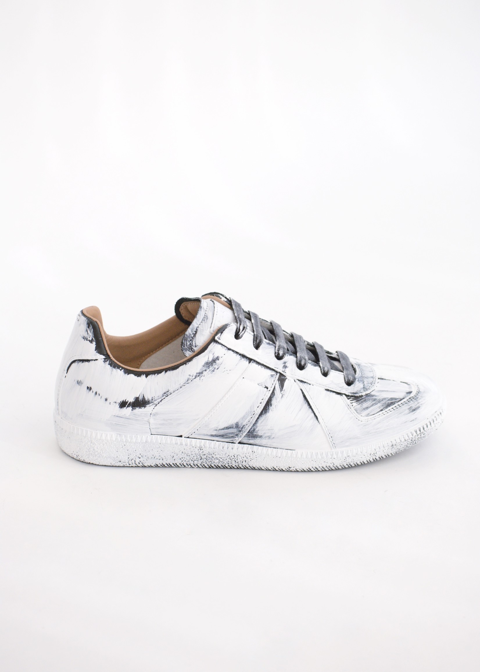 Maison Margiela Hand Painted Replica Sneakers in Black and White