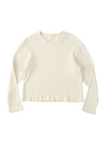 SEBASTIEN AMI Long Sleeved Cropped Thermal in Off White