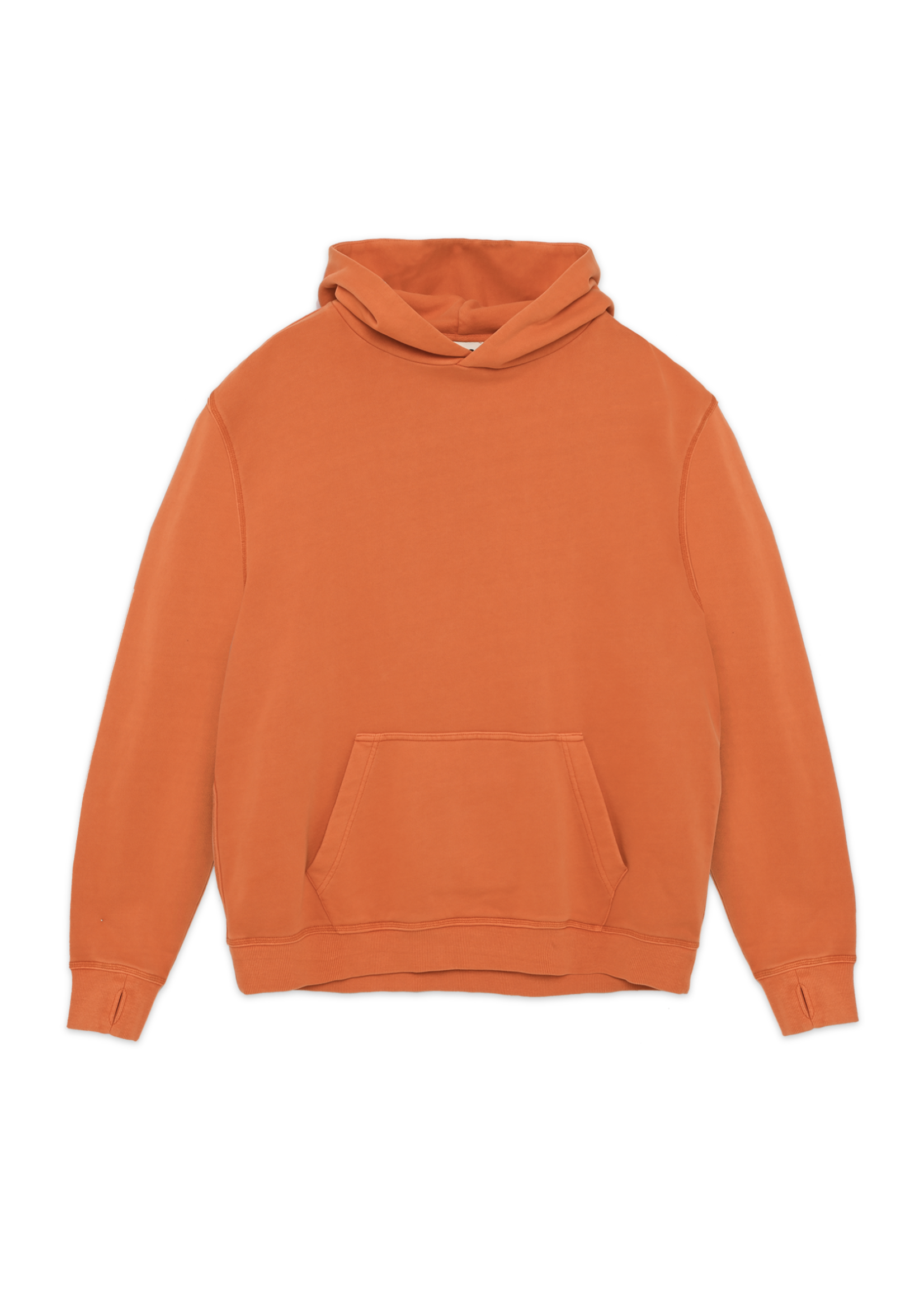 YMC Trugoy Cotton Loopback Hooded Sweatshirt in Orange