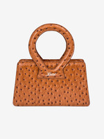 LUAR Small Ana Bag in Tan Embossed Ostrich