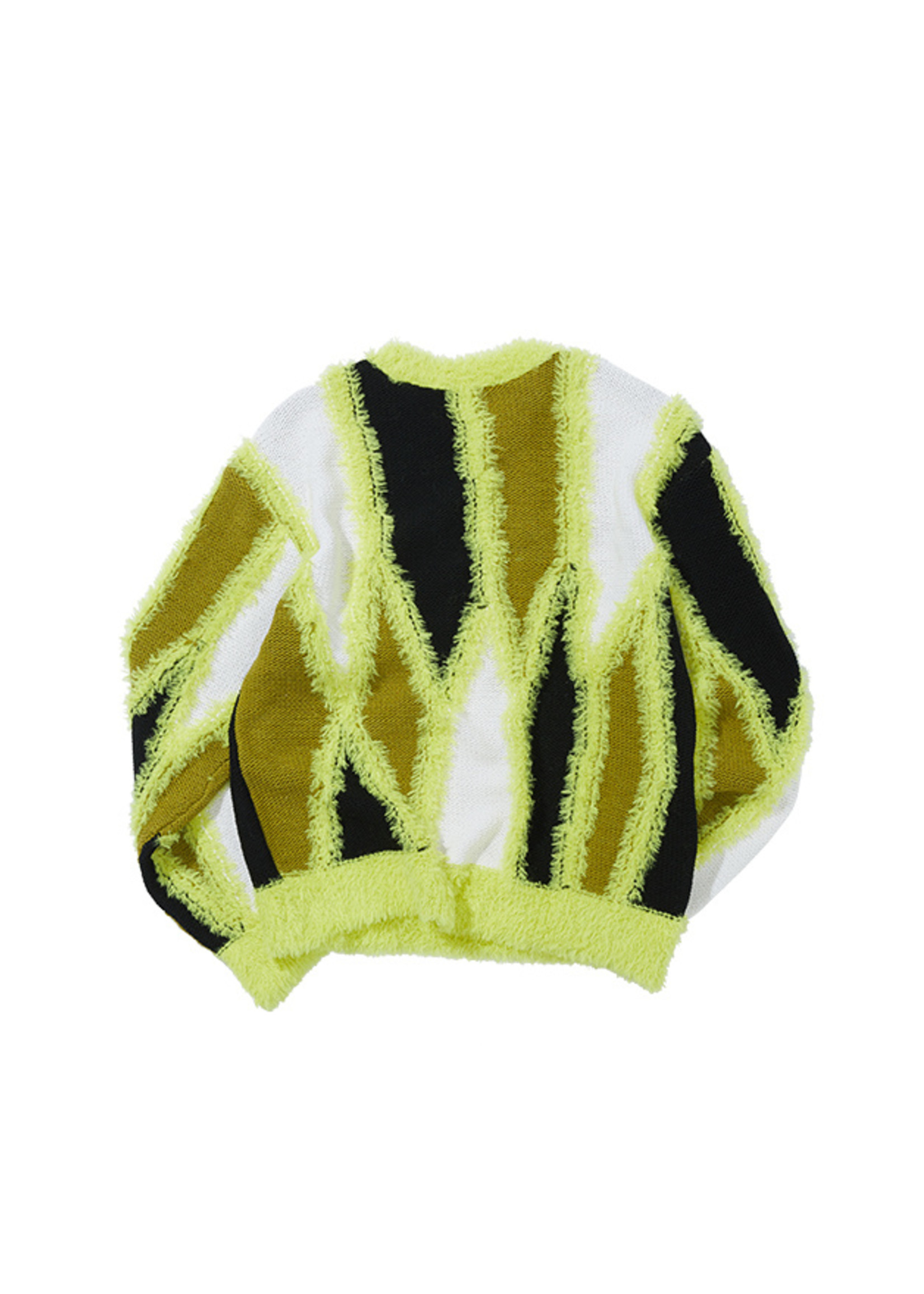 ANDERSSON BELL Unisex Neon Green Intarsia Sweater