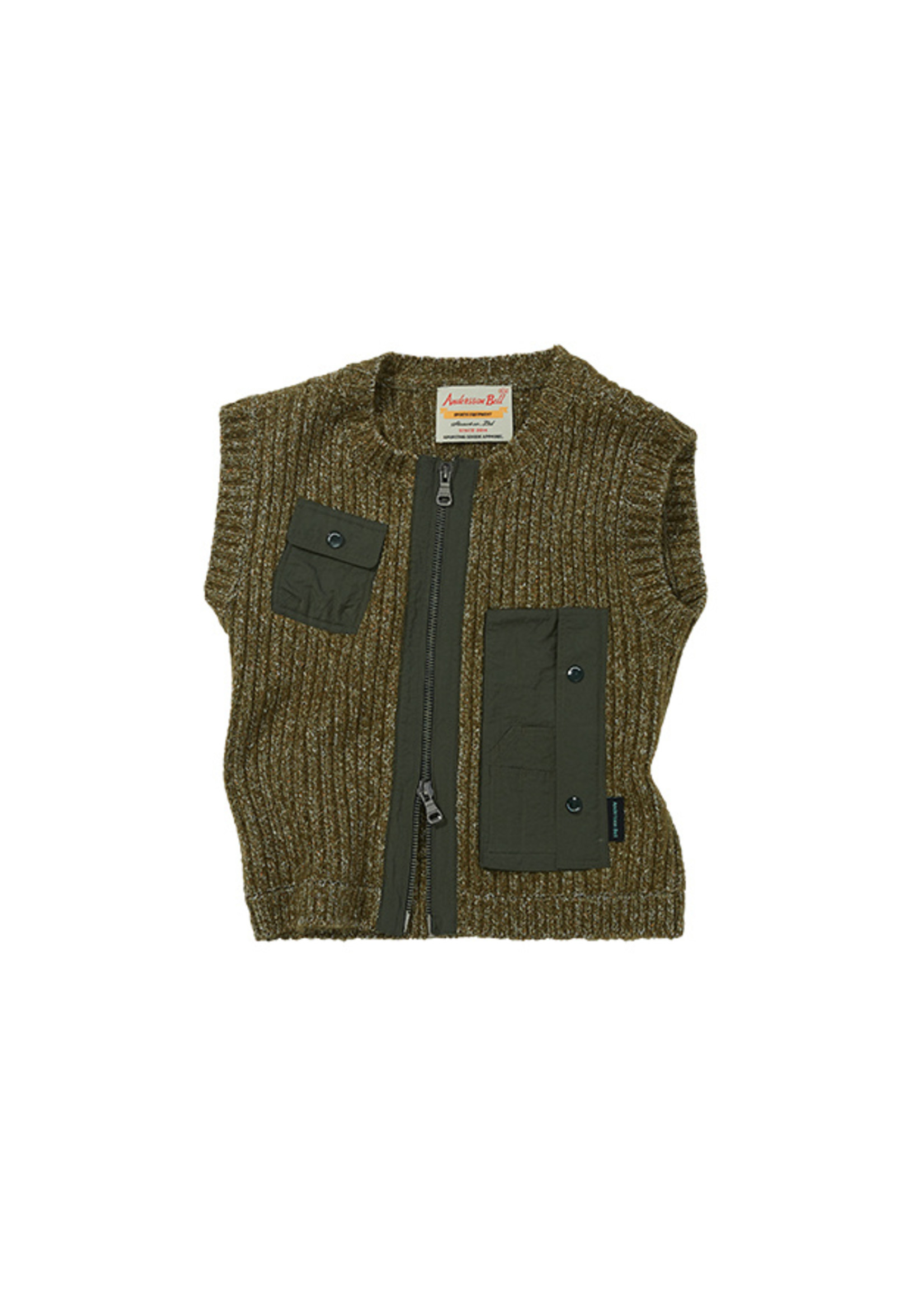 ANDERSSON BELL Women's Military Sweater Vest in Khaki