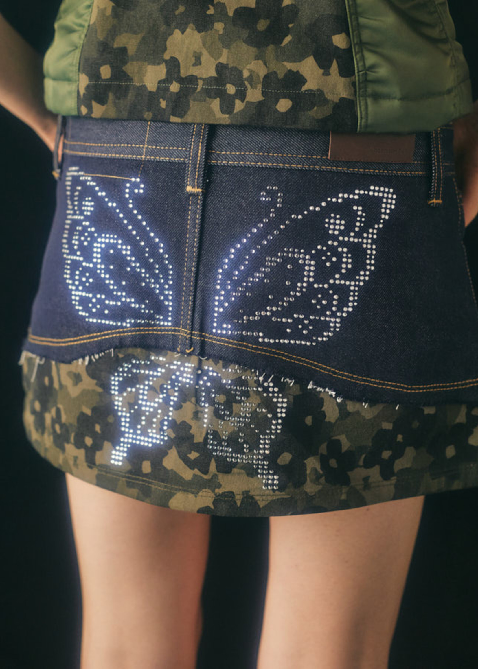 ANDERSSON BELL Women's Denim Butterfly Micro Skirt