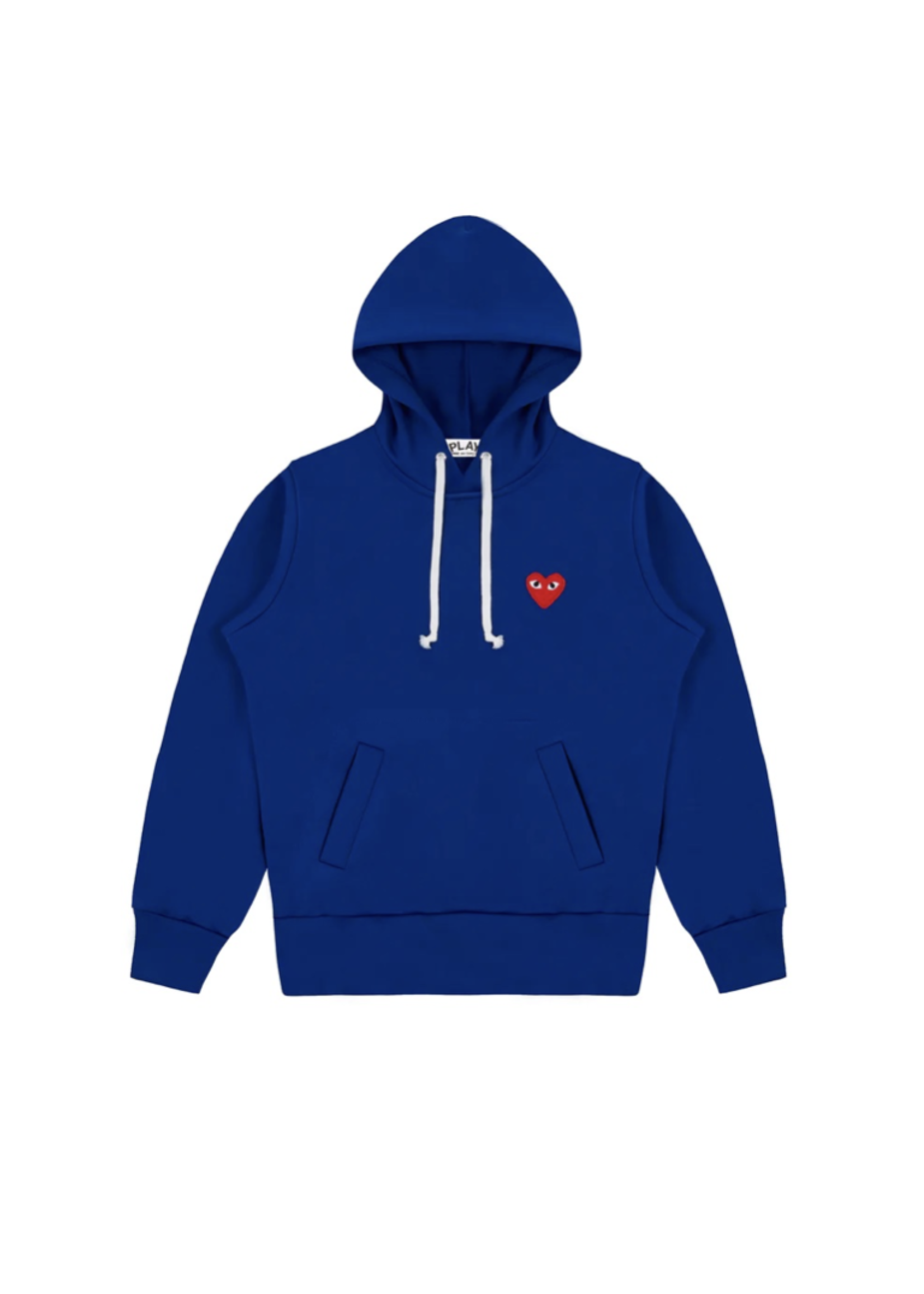 Comme des Garçons PLAY Blue Pull Over Hoodie with Red Heart - NOW OR NEVER