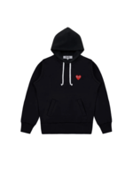 COMME des GARÇONS PLAY BLACK PULL OVER HOODIE WITH RED HEART