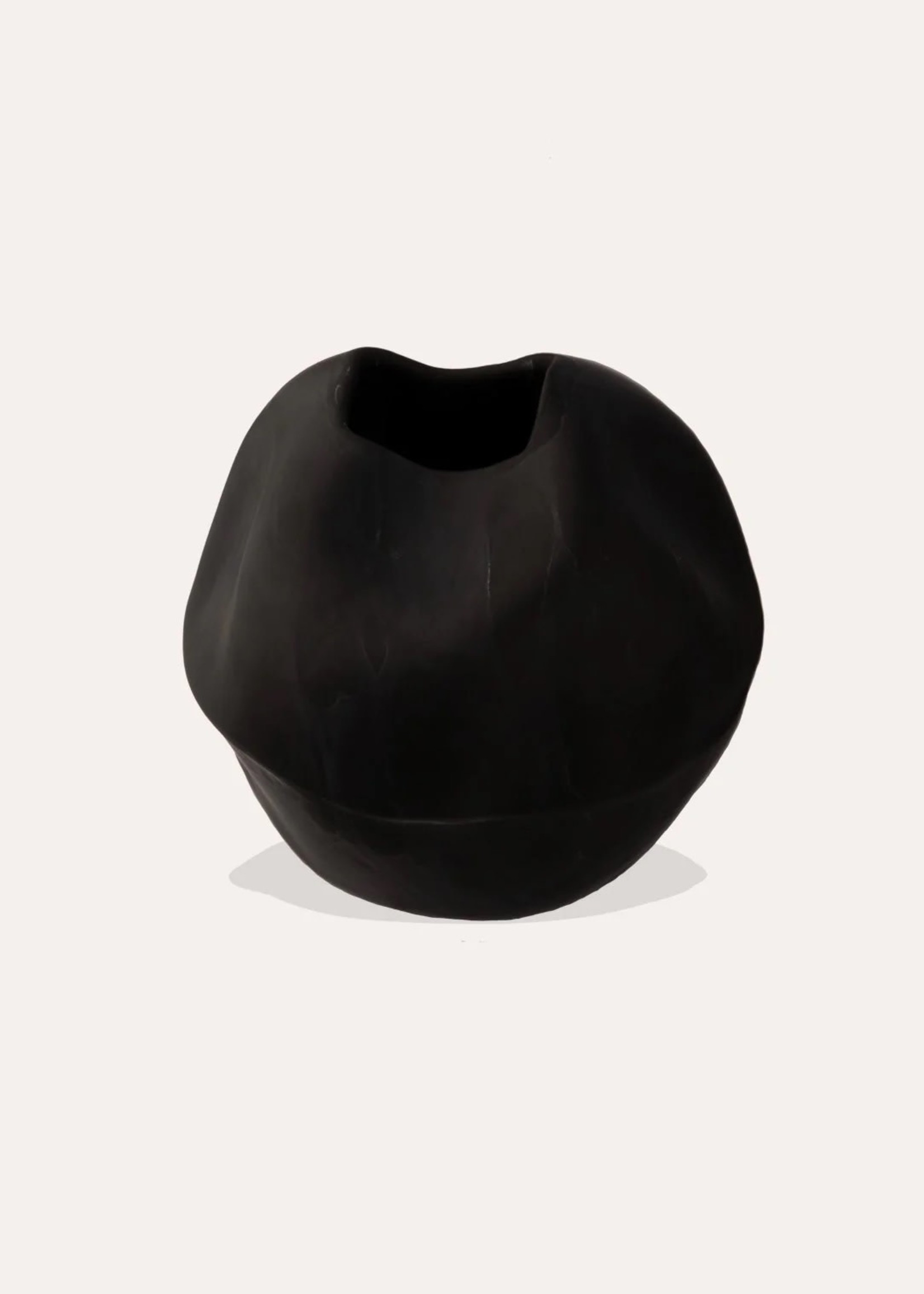 Completedworks Crumpled Round Vase in Matte Black