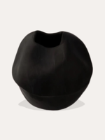 Completedworks Crumpled Round Vase in Matte Black