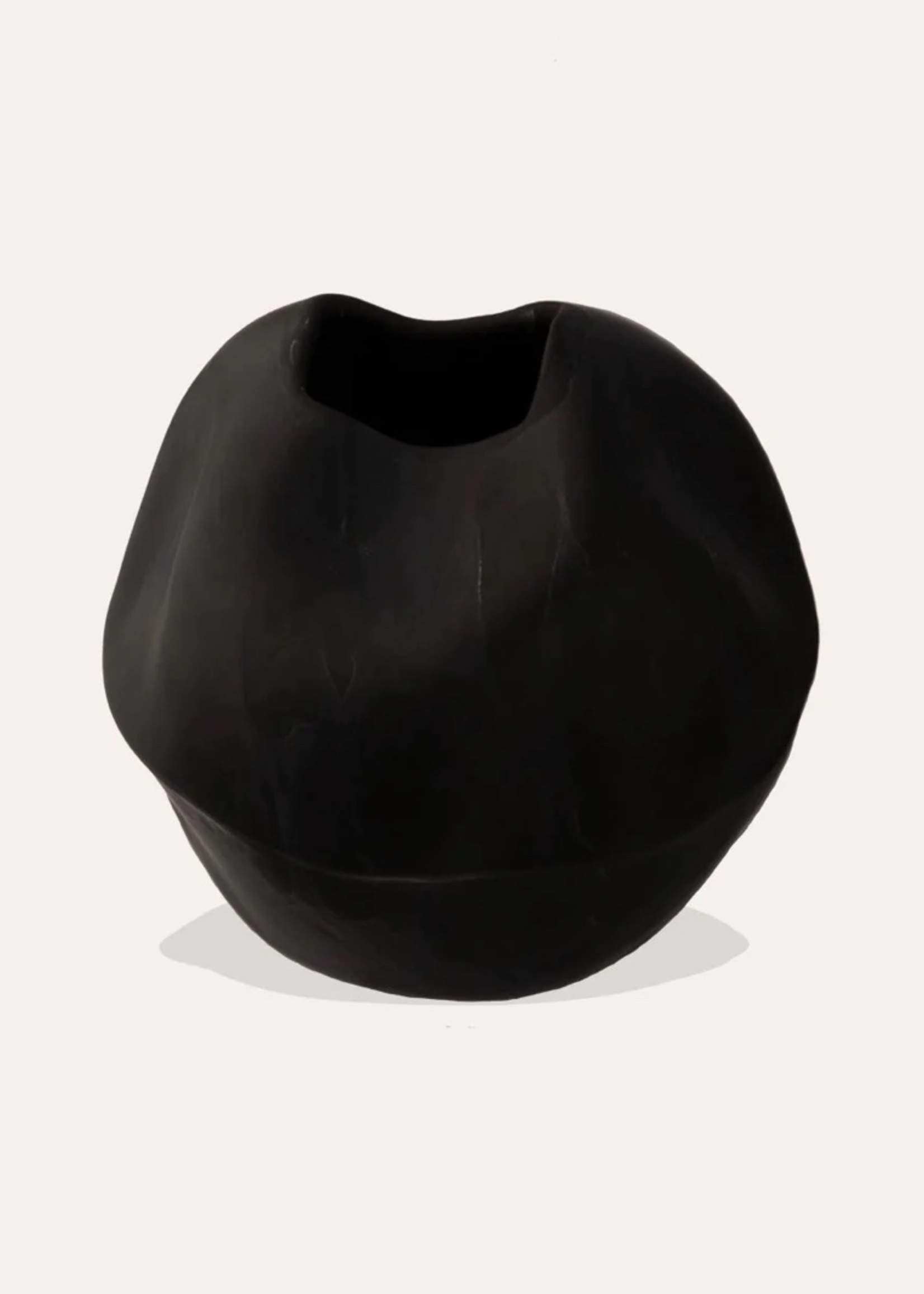 Completedworks Crumpled Round Vase in Matte Black