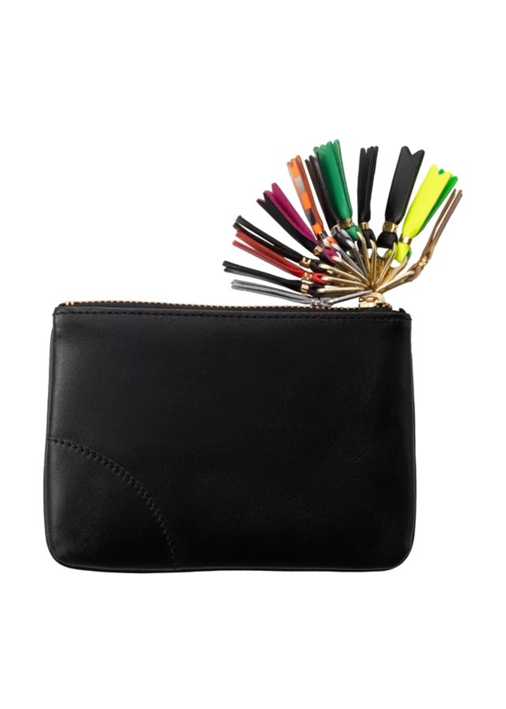 COMME des GARÇONS WALLET Limited Edition Small Multi Zipper Pull Pouch in  Black