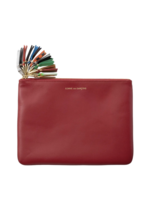 COMME des GARÇONS WALLET Limited Edition Large Zipper Pull Pouch in Red