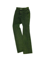 ANDERSSON BELL Women's Double Waist Bootcut Jeans in Acid Green