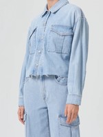 AGOLDE Nyx Cropped Denim Shirt in Realm