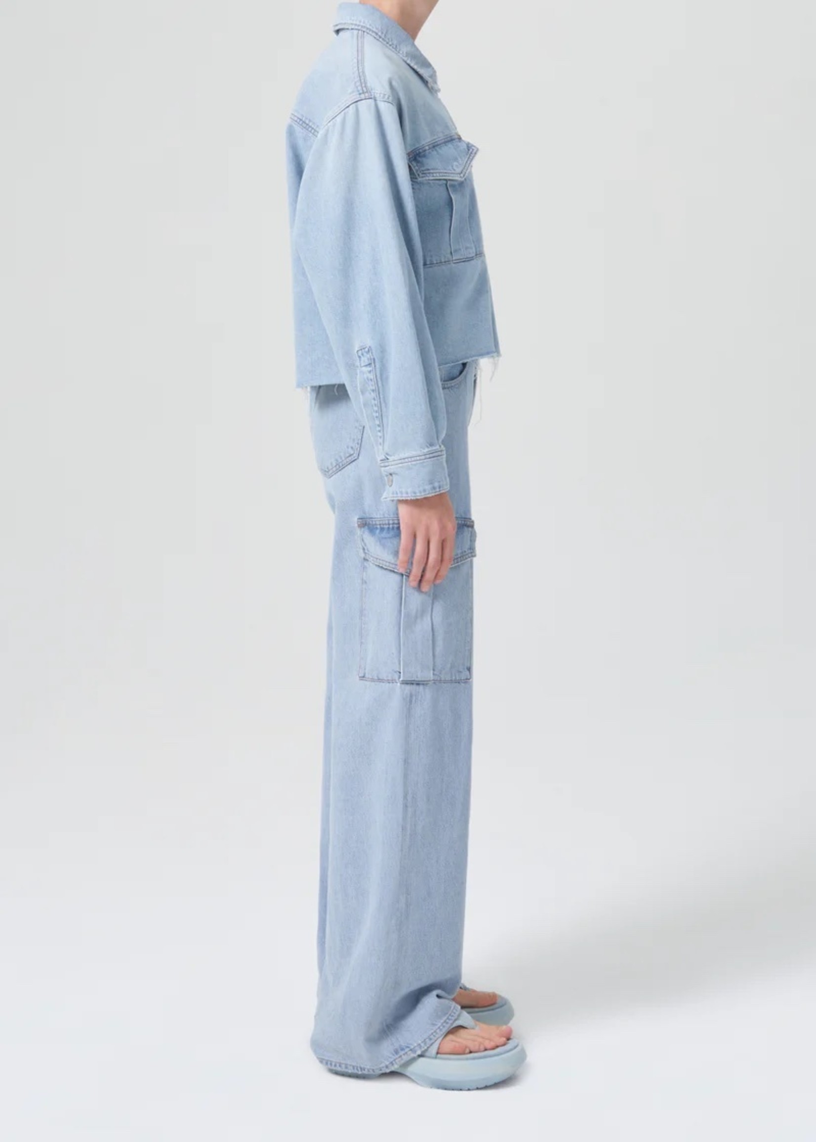 AGOLDE Nyx Cropped Denim Shirt in Realm