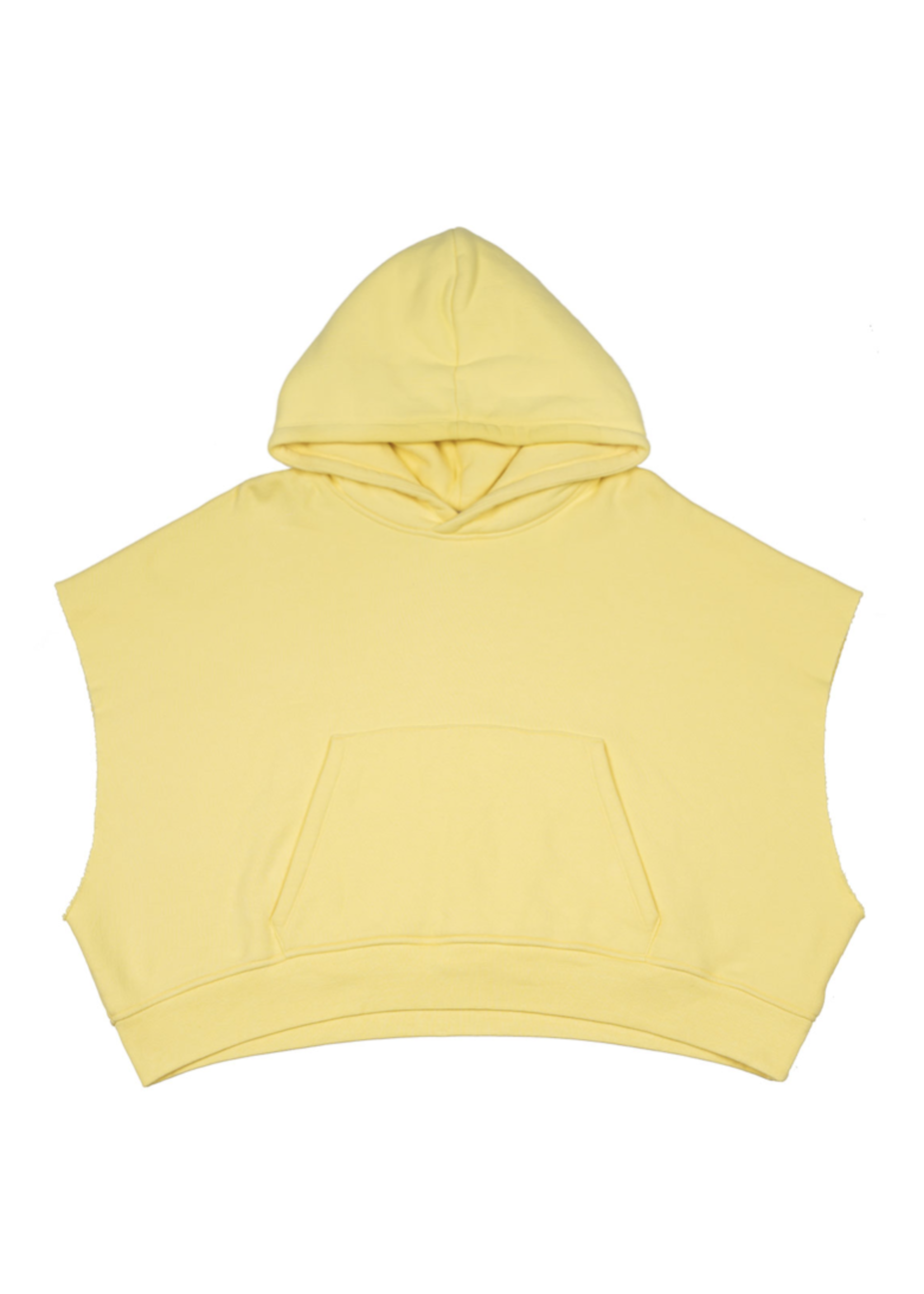 SEBASTIEN AMI Sleeveless Cropped Hoodie in Yellow