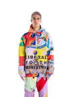 LIBERAL YOUTH MINISTRY All over Flag Print Neoprene Hoodie