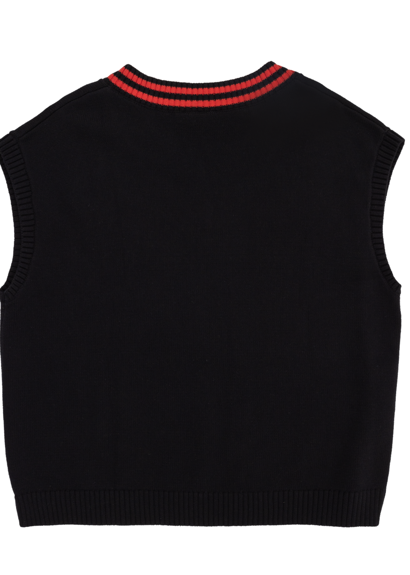 PLEASURES Outpost Oversized Sweater Vest in Black