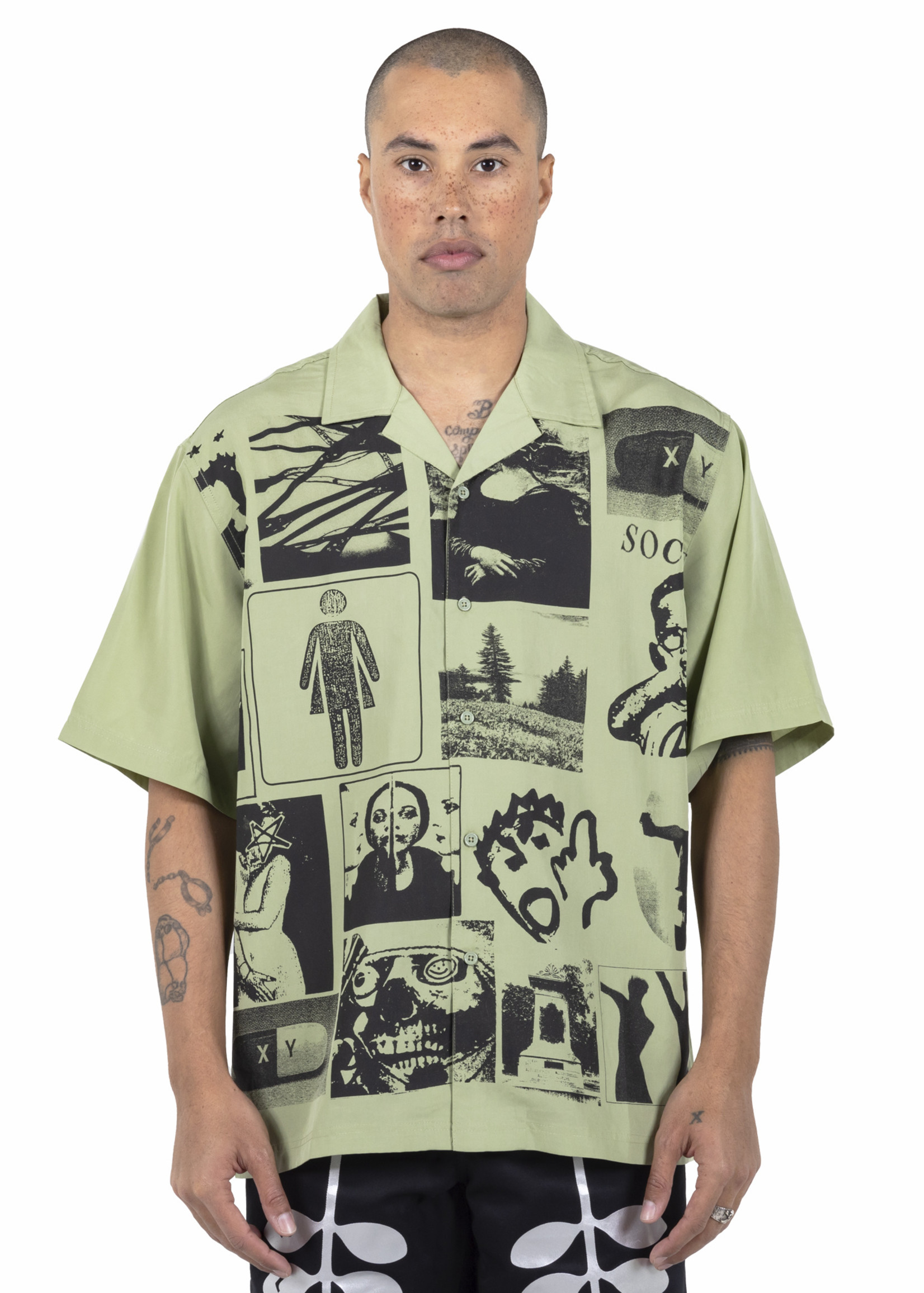 PLEASURES Choices Camp Shirt in Green