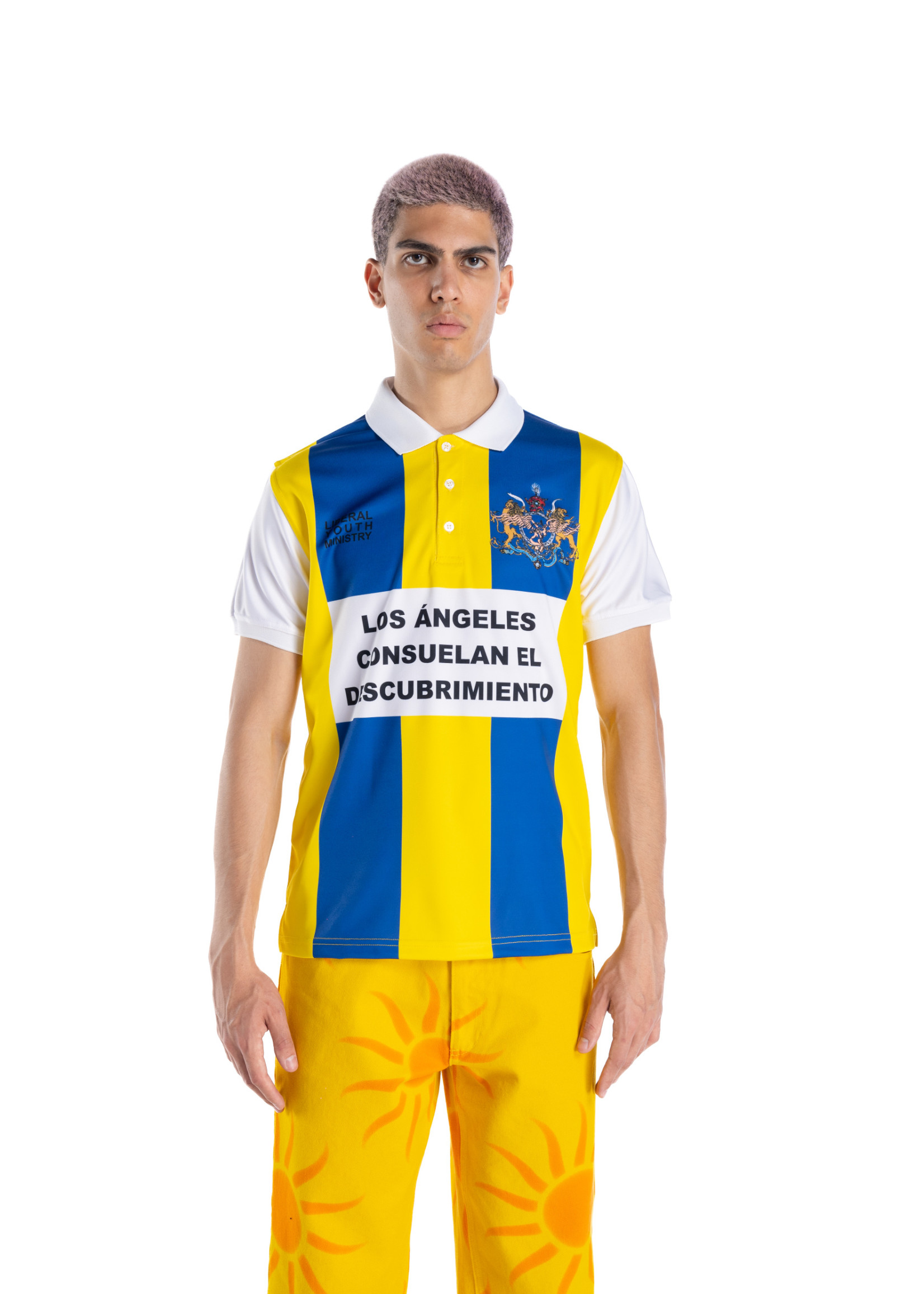 LIBERAL YOUTH MINISTRY FOOTBALL POLO JERSEY IN Blue and Yellow