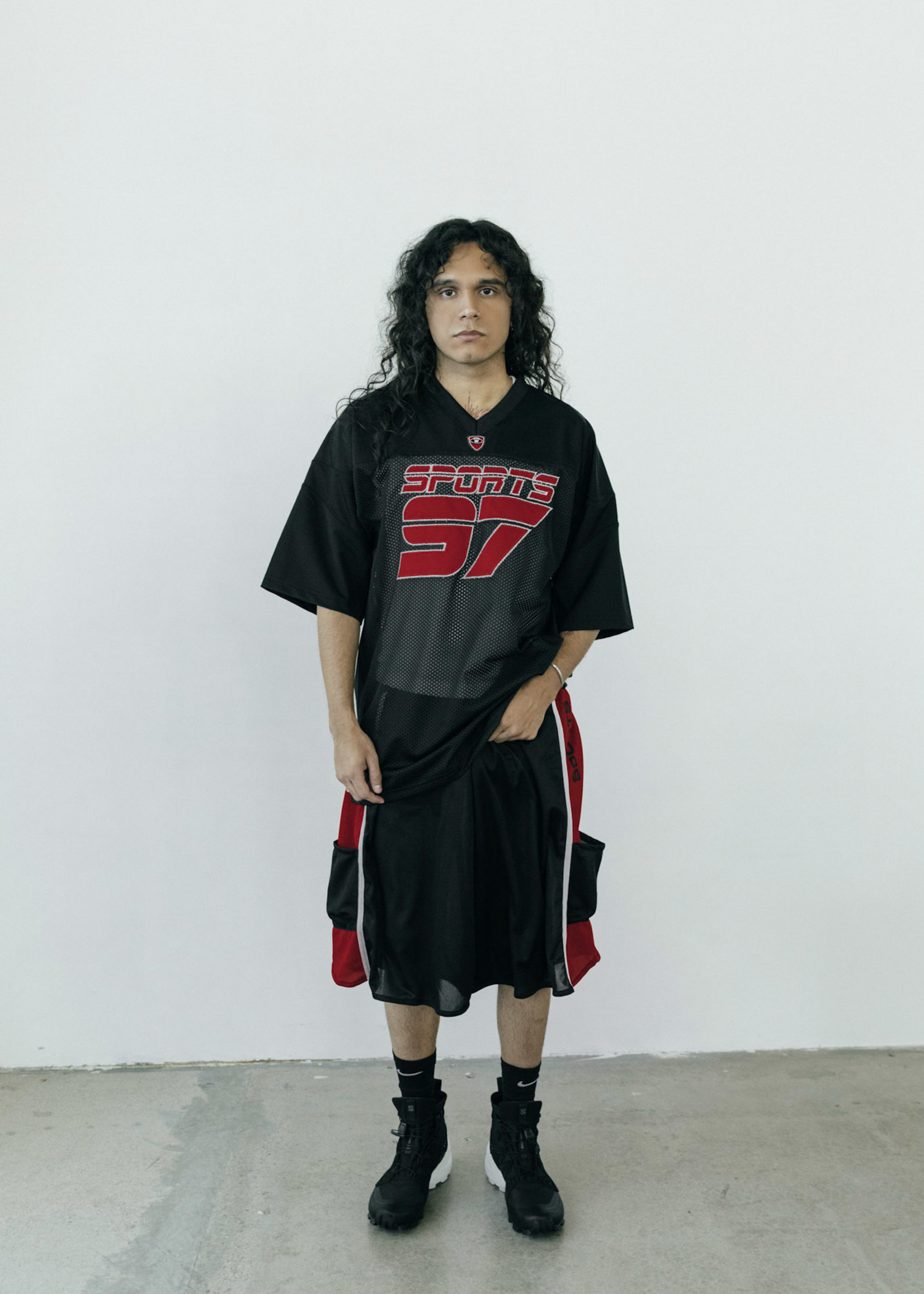 Willy Chavarria Sports 97 Jersey in Black - NOW OR NEVER
