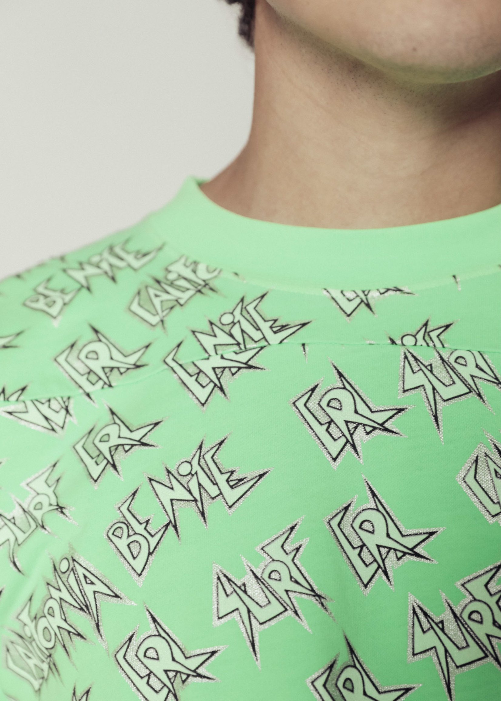 ERL L/S All Over Logo Print T-shirt in Green