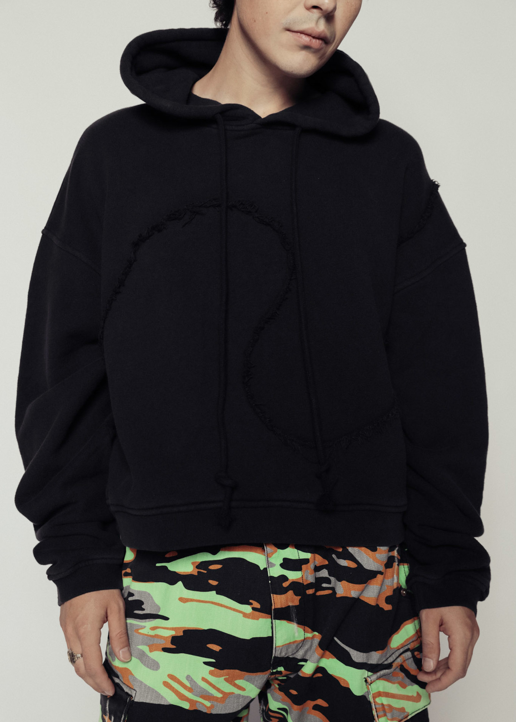 ERL Premium Swirl Hoodie in Black - NOW OR NEVER